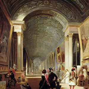 View of the Grande Galerie of the Louvre, 1841 (oil on canvas)