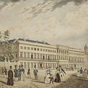 View of the Royal Palace, Brussels, c. 1830 (litho)