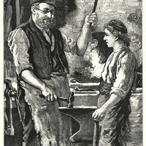 Our village blacksmith (engraving)