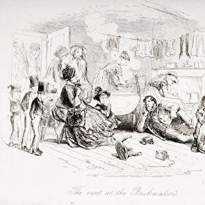 The visit at the Brickmakers, illustration from Bleak House by Charles Dickens