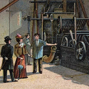 Wool industry: washing. Chromolithography of the end of the 19th century