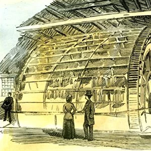 Aberdeen, Water-Wheel at the Granholm Tweed Mills, 1885, UK