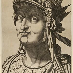Drawings Prints, Print, Plate 9, Aulus, Vitellius, head, turned, slightly, left, Twelve Caesars