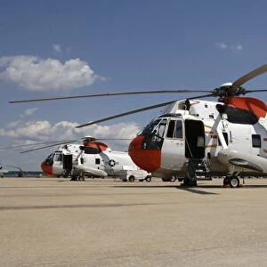 UH-3H Sea King helicopters based at Naval Air Station Patuxent River, Maryland