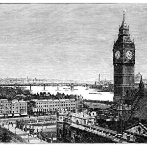 Big Ben and the Houses of Parliament, Westminster, London, 1870
