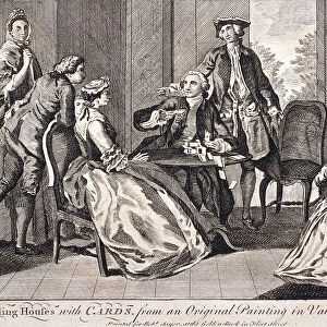 Building houses with cards, c1745. Artist: Benjamin Cole