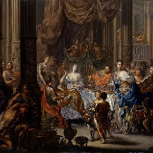 Cleopatras feast. Artist: Platzer, Johann Georg (1704-1761)