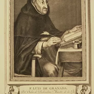 Fray Luis de Granada (1504-1588), Spanish writer and speaker, engraving of the collection