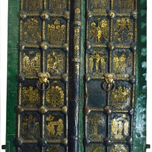 Golden gates of the Cathedral of the Nativity in Suzdal, Early 13th cen Artist: Russian master