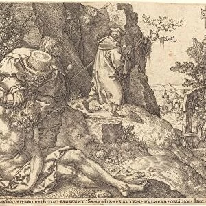 The Good Samaritan Ministering to the Traveler, 1554. Creator: Heinrich Aldegrever