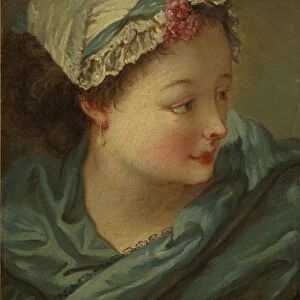 Head of a Young Woman, early 1730s. Creator: Francois Boucher (French, 1703-1770)