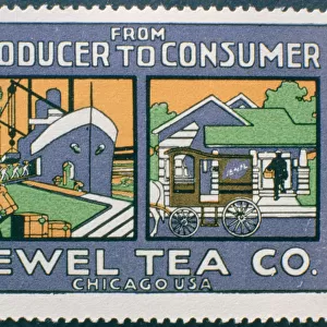 Label advertising the Jewel Tea Co of Chicago, USA