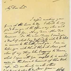 Letter from William Pitt The Younger, October 1790. Artist: William Pitt