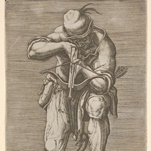 A Man Shooting a Crossbow, 1579. Creator: Cherubino Alberti