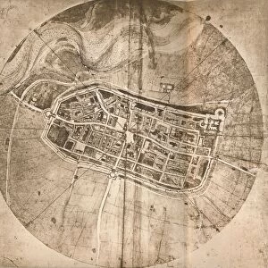 A map representing the town of Imola, Italy, c1472-c1519 (1883). Artist: Leonardo da Vinci