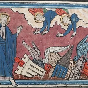 Miniature from a Manuscript of the Apocalypse: The Fall of Babylon, c. 1295. Creator: Unknown