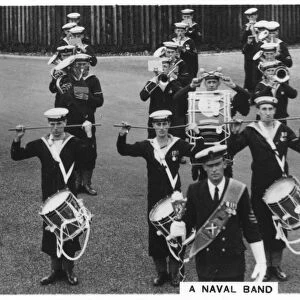 A naval band of HMS Vernon shore establishment at Portsmouth, 1937