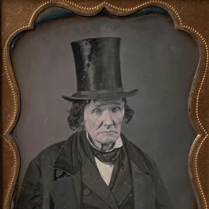 Older Man Wearing Top Hat and Coat, 1850s. Creator: Unknown
