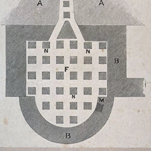 Plan of a Roman hypocaust found on the site of the Coal Exchange, City of London, 1848