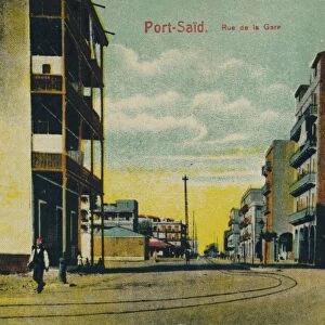 Port-Said. Rue de la Gare, c1900