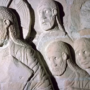Stone relief of Christ entering Jerusalem