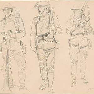 Studies for "Entering the War"[recto], 1918. Creator: John Singer Sargent
