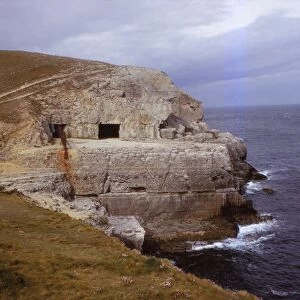 Tilly Whim Caves on Durlston Head, Dorset, 20th century. Artist: CM Dixon