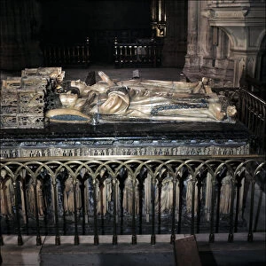 Tomb of Charles III of Navarre and his wife Eleanor of Castile in the Pamplona Cathedral