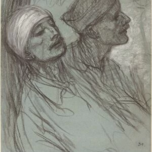 A Wounded Soldier and His Comrade, 1916. Creator: Theophile Alexandre Steinlen