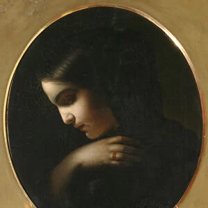 Young Widow, 1850. Artist: Kapkov, Yakov Fyodorovich (1816-1854)