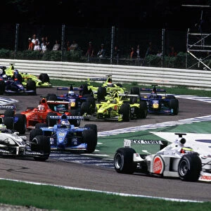 2000 German Grand Prix: Ricardo Zonta is followed through the chicane by Ralf Schumacher, Nick Heidfeld, Rubens Barrichello, Heinz-Harald Frentzen