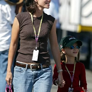 Formula One World Championship: Eddie Irvines ex girlfriend accompanies their daughter Zoe who is attending her first GP