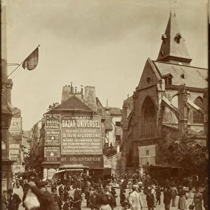 Place Saint-Medard, Paris, France, circa 1900 by Eugene Atget. Eugene Atget, full name Jean-Eugene-Auguste Atget, 1857 - 1927. French photographer, famed for his decades long work to document the architecture and aura of Paris before all was lost to modernisation