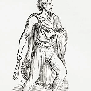 A Roman Slinger, After A Figure On The Column Of Antoninus In Rome. From The Imperial Bible Dictionary, Published 1889