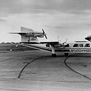 The Britten-Norman Trislander mail aircraft which made an emergency landing at Newcastle
