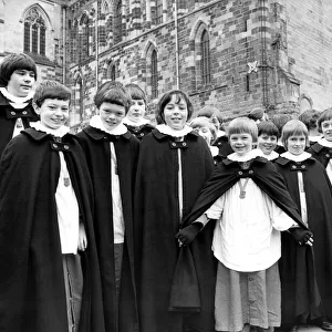 Choirboys at Hexham Abbey were singing the praises of their new cloaks on January 27