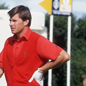 Nick Faldo golfer with hand on hip July 1989