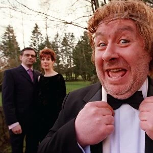 RAB C NESBITT STAR GREGOR FISHER February 1999 IN BLACK TIE AND TUXEDO WITH ACTORS KEVIN