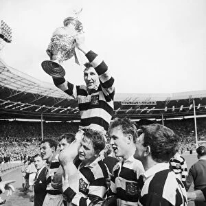 Widnes v Hull Kingston Rovers Rugby League Cup Final. Vince Karalius Widnes captain is