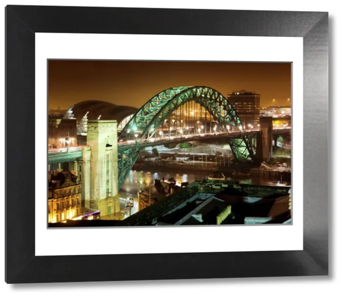 Framed Print : Nighttime Print of Tyne Bridge Framed Print : Nighttime Print of Tyne Bridge