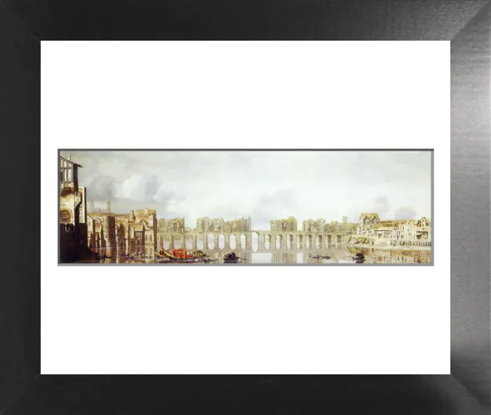 Framed Print : Old London Bridge Print, 1630 engraving by Claude DE JONGH Framed Print : Old London Bridge Print, 1630 engraving by Claude DE JONGH
