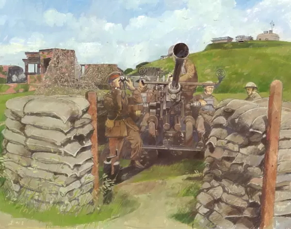 Bofors gun, Pendennis Castle c. 1943 N900004