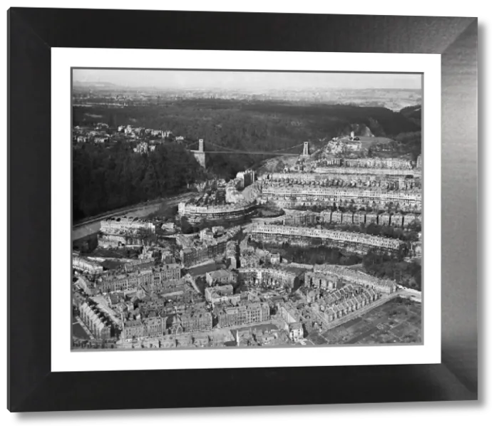 Framed Print : Aerial view of Clifton, Bristol Print Framed Print : Aerial view of Clifton, Bristol Print