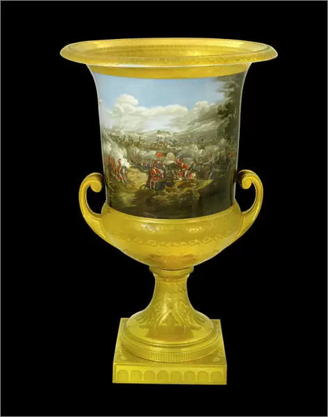 Urn showing Duke of Wellington at the Battle of Waterloo N080953