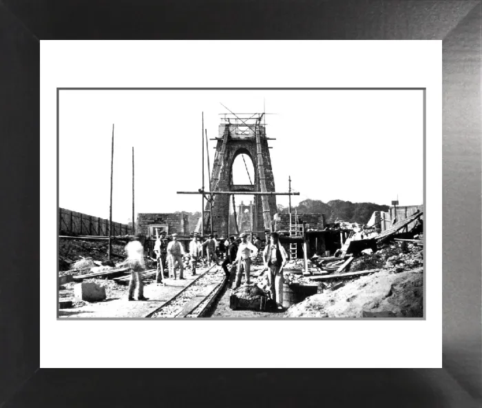 Framed Print : Print of Clifton Suspension Bridge under construction Framed Print : Print of Clifton Suspension Bridge under construction