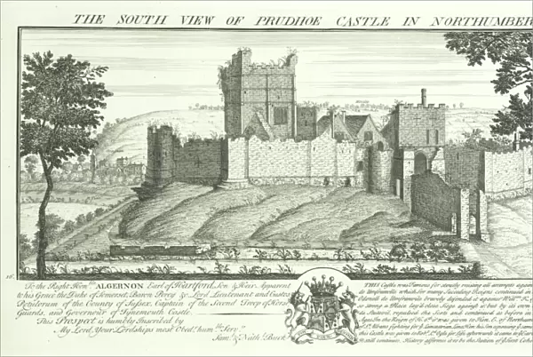 Prudhoe Castle engraving N070743
