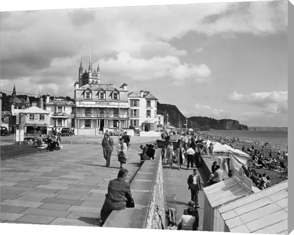 Teignmouth Promenade and East Beach, Devon, August 1950