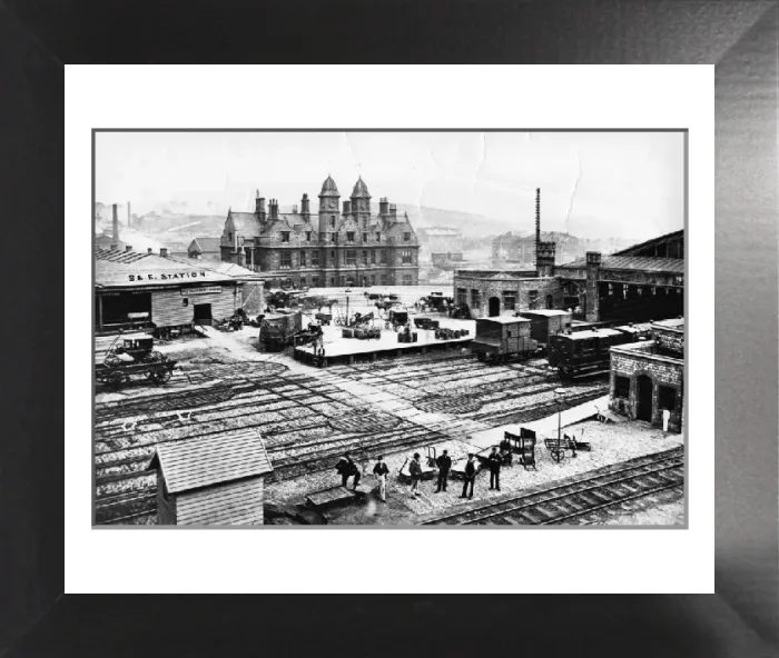 Framed Print : Print of Bristol and Exeter Railway Station, 1870