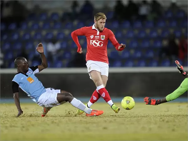 Bristol City's Wes Burns Goes for Glory: Botswana vs. Bristol City Football Match, July 2014