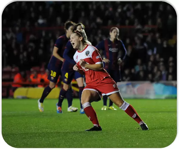 Nikki Watts Scores Thrilling Goal for Bristol Academy Women's FC against FC Barcelona at Ashton Gate